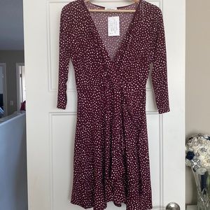 BNWT polka dot faux tie dress